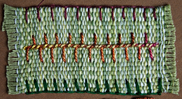 Barb stitch -- 2 lines of buttonhole offset, then whipped.